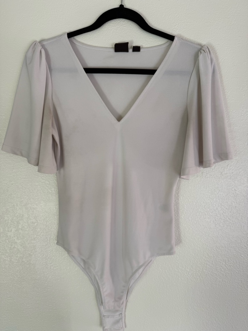 free press V-Neck Flutter Sleeve White Bodysuit